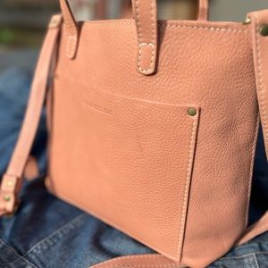 Portland Leather Goods Medium Crossbody Zipper Tote -Quartz